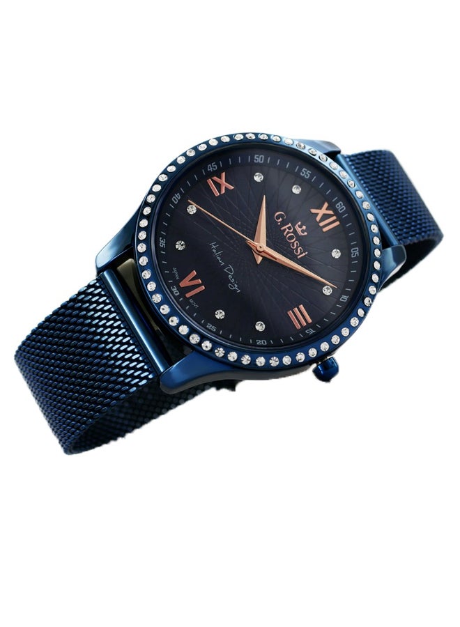 Gino Rossi Women's Genema Round Shape Stainless Steel Analog Watch 6748B-6F3 - 32 mm - Blue - Image 2