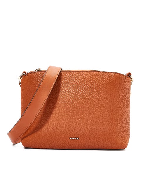 Mimosa Solid Design Crossbody Bag Camel