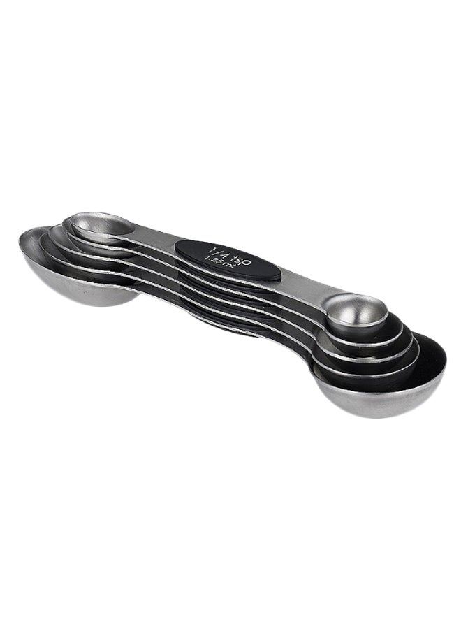 Lakeland - 5-Piece Double End Magnetic Measuring Spoon Set Silver/Black - Image 1