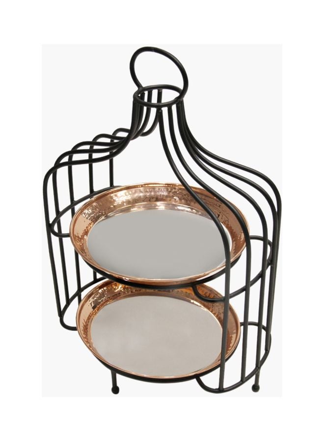 Home Box - Indie Vibe 2-Tier Snack Server Black/Gold 25.5x40x20cm - Image 1