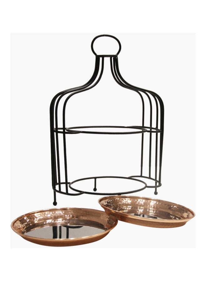 Home Box - Indie Vibe 2-Tier Snack Server Black/Gold 25.5x40x20cm - Image 1