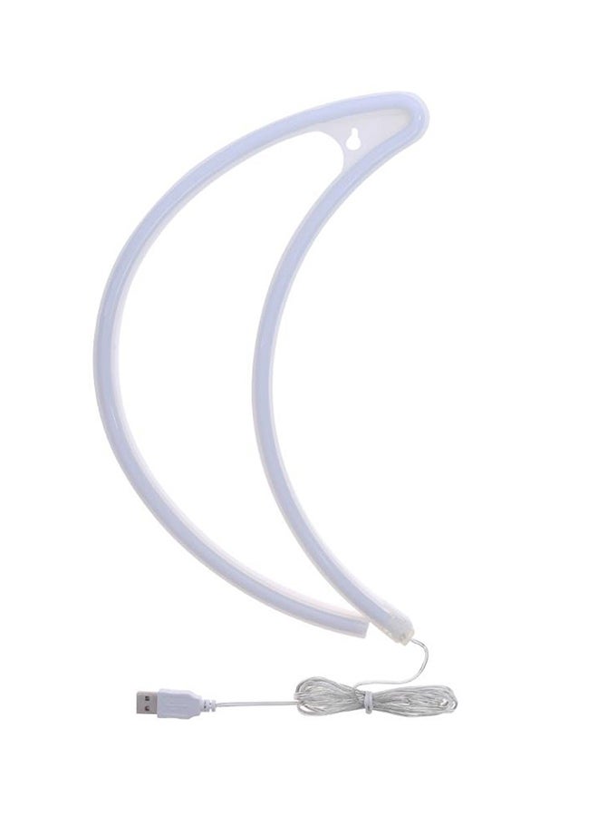 مصباح LED نيون للزينة على شكل قمر أبيض 29سم  - Image 1