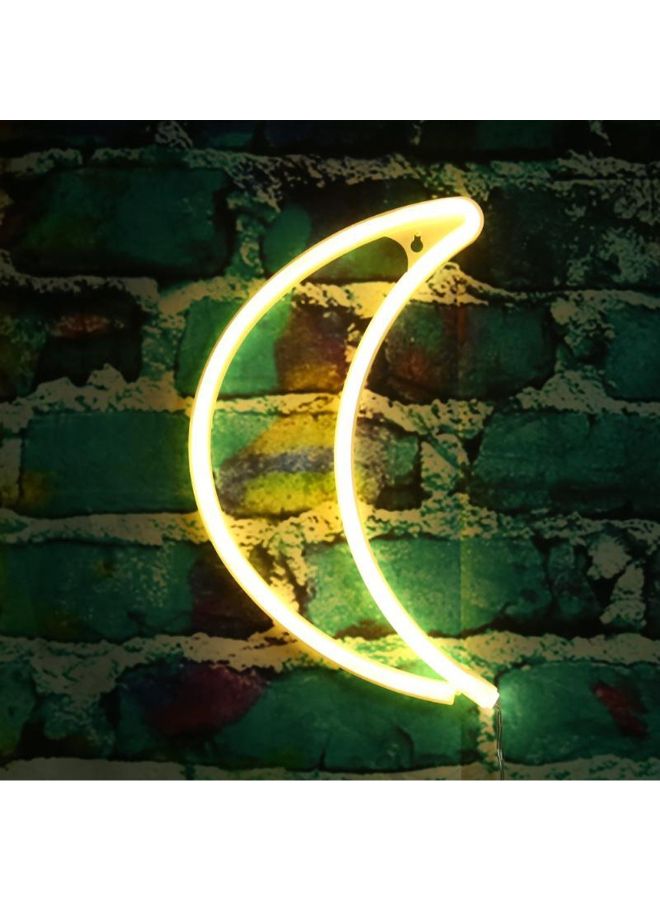 مصباح LED نيون للزينة على شكل قمر أبيض 29سم  - Image 2