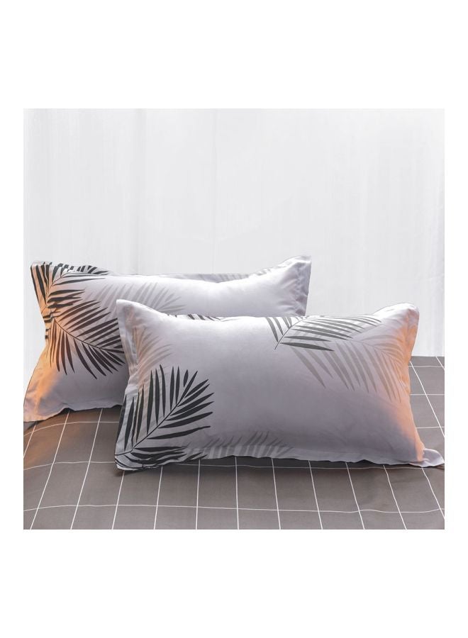 بيوينتي طقم غطاء لحاف جاكارد مكون من 3 قطع بوليستر أبيض/ أسود - Image 3