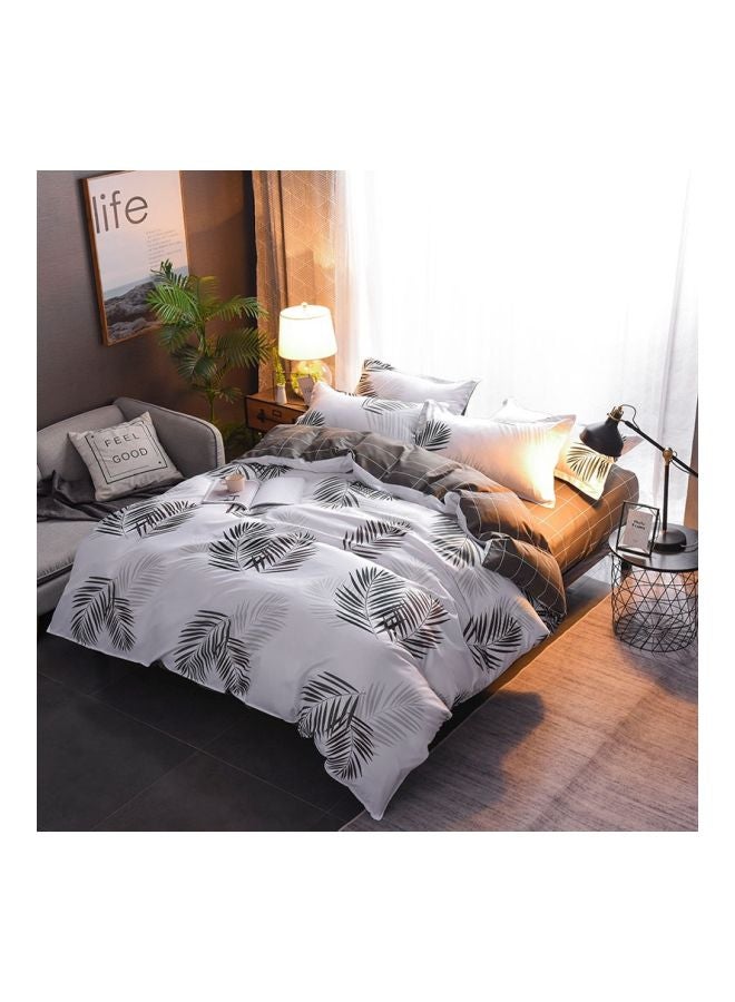 بيوينتي طقم غطاء لحاف جاكارد مكون من 3 قطع بوليستر أبيض/ أسود - Image 2