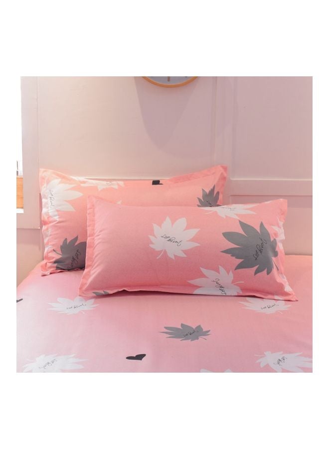 Beauenty 4-Piece Printed Duvet Cover Set Polyester Pink/Grey/White - Image 3