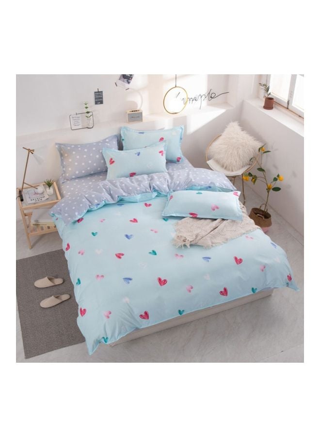 Beauenty 4-Piece Printed Duvet Cover Set Combination Blue/Pink - Image 1