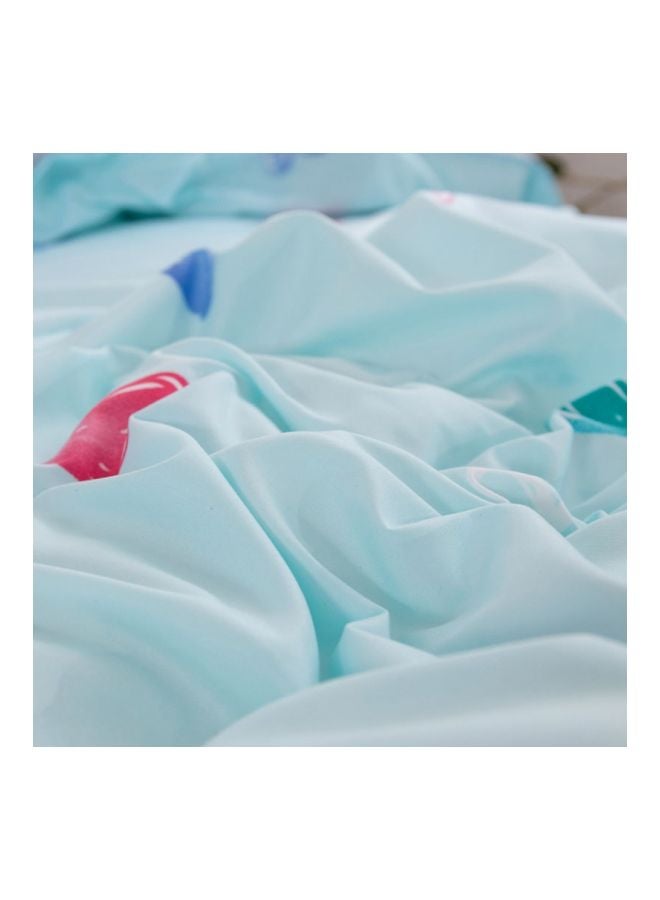 Beauenty 4-Piece Printed Duvet Cover Set Combination Blue/Pink - Image 4