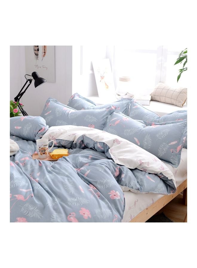 بيوينتي طقم غطاء لحاف جاكارد مكون من 3 قطع بوليستر أزرق/ وردي - Image 2