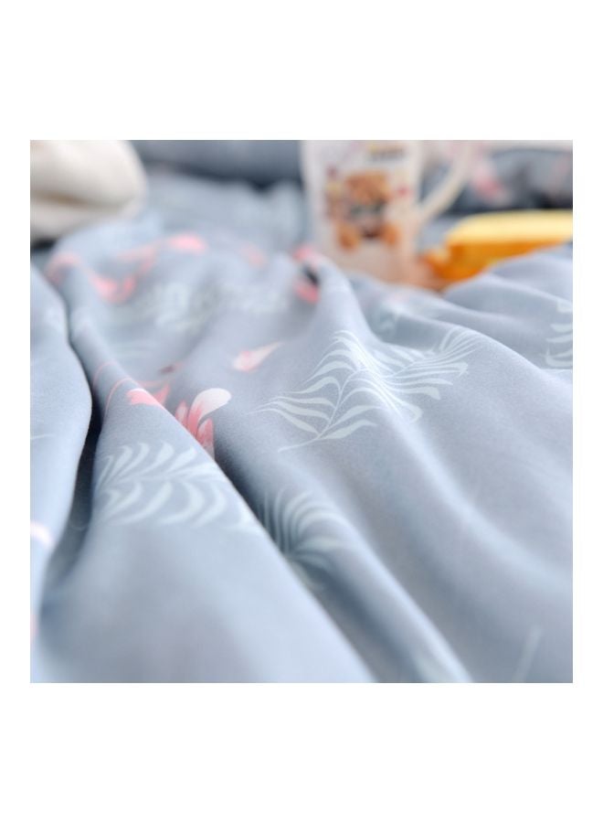 بيوينتي طقم غطاء لحاف جاكارد مكون من 3 قطع بوليستر أزرق/ وردي - Image 5