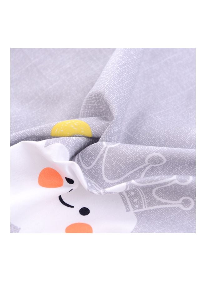 بيوينتي طقم غطاء لحاف مطبّع مكون من 3 قطع رمادي / أبيض / أصفر - Image 4