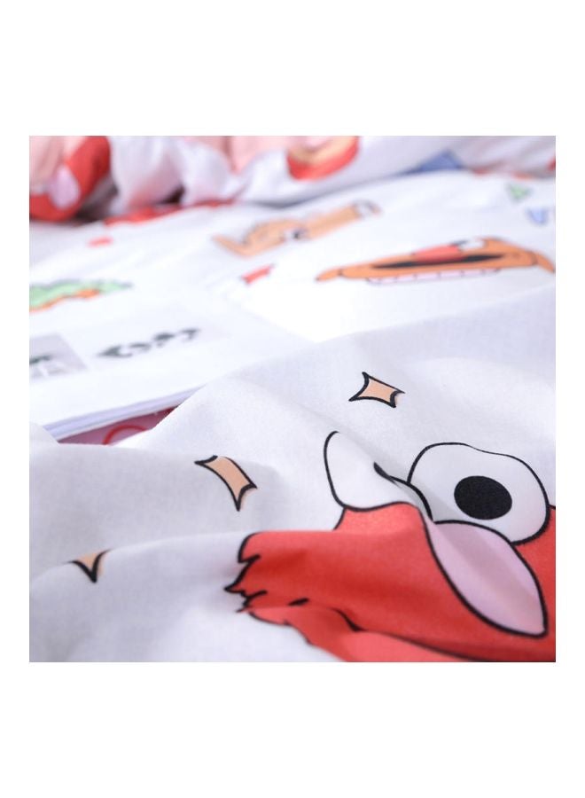 Beauenty 4-Piece Printed Duvet Cover With Pillowcase And Fitted Sheet Set Polyester White/Blue/Pink - Image 5