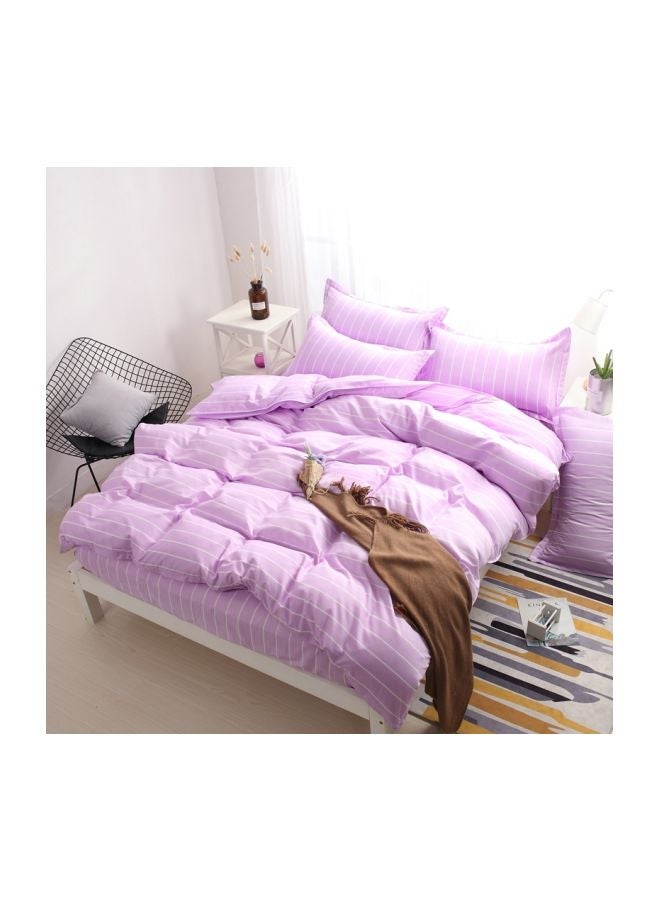 بيوينتي طقم غطاء لحاف مطبّع مكون من 3 قطع بوليستر بنفسجي/أبيض - Image 1