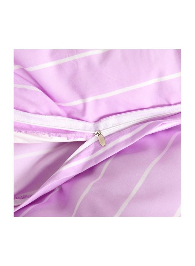 بيوينتي طقم غطاء لحاف مطبّع مكون من 4 قطع بوليستر بنفسجي/أبيض - Image 3