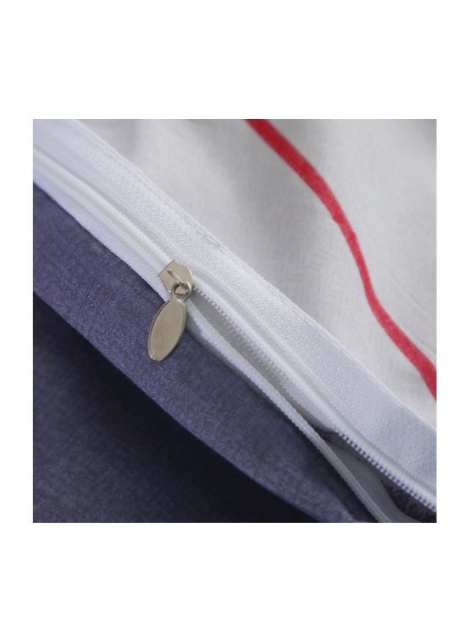 Beauenty 4-Piece Printed Duvet Cover Set Polyester Blue/White - Image 3