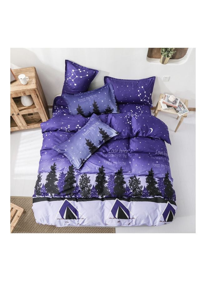 Beauenty 4-Piece Printed Duvet Cover Set Polyester Blue/Black - Image 1