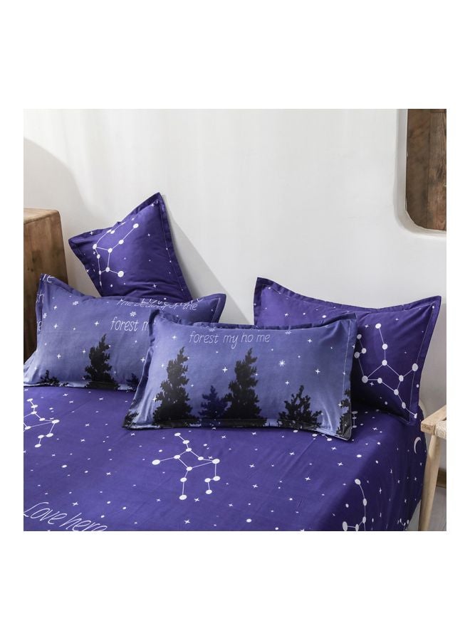 Beauenty 4-Piece Printed Duvet Cover Set Polyester Blue/Black - Image 2