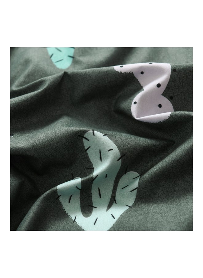 بيوينتي طقم غطاء لحاف مطبّع مكون من 4 قطع أخضر/أبيض/ بني - Image 3