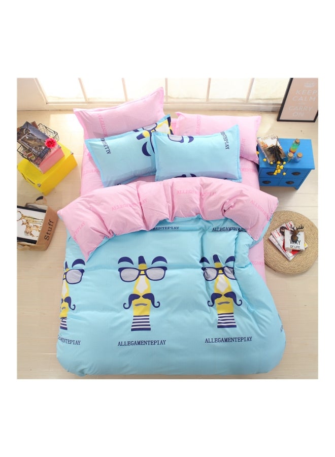 Beauenty 3-Piece Printed Duvet Cover Set Combination Blue/Yellow/Pink - Image 1