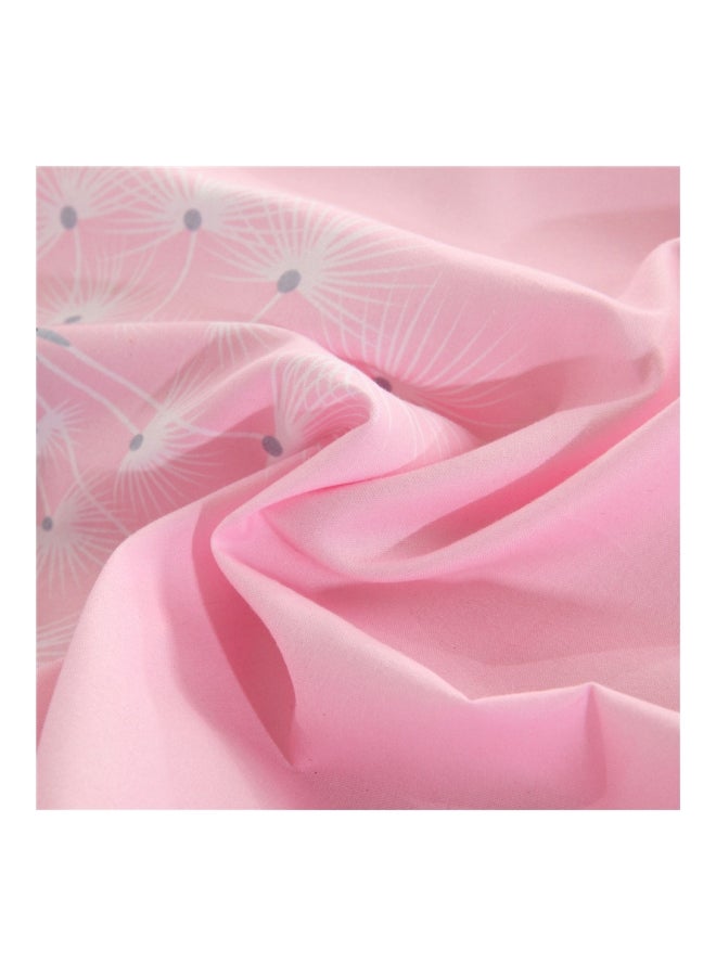 بيوينتي طقم غطاء لحاف بطبعة مزود بغطاء وسادة وشرشف بحواف مطاطية مكون من 4 قطع بوليستر أزرق وردي - Image 2