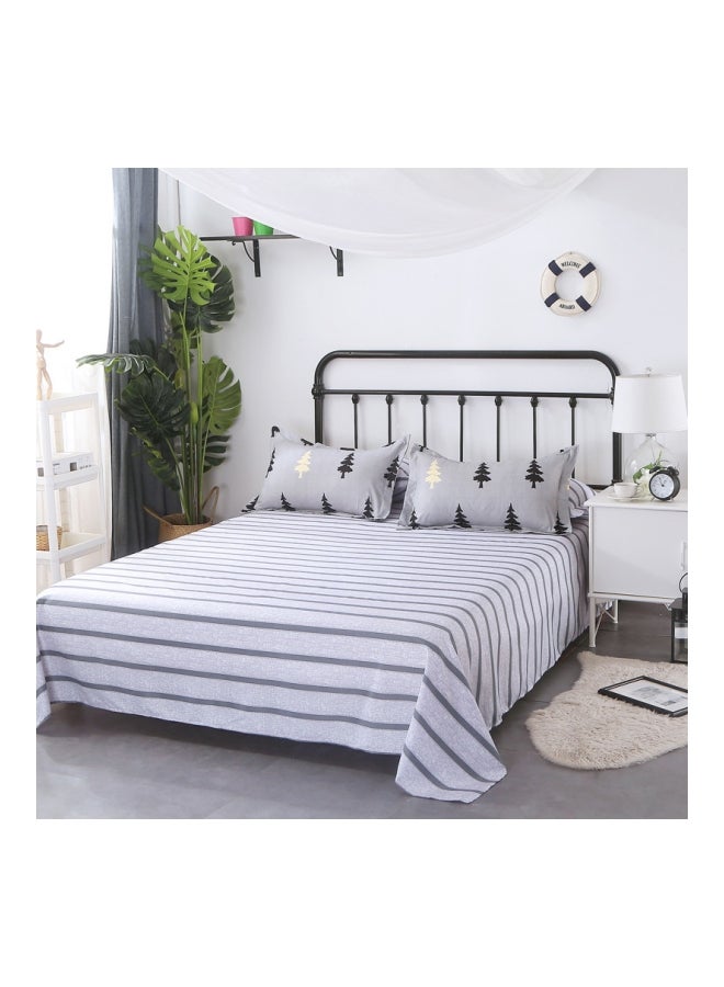 بيوينتي طقم غطاء لحاف مطبّع مكون من 3 قطع بوليستر رمادي/أسود - Image 4