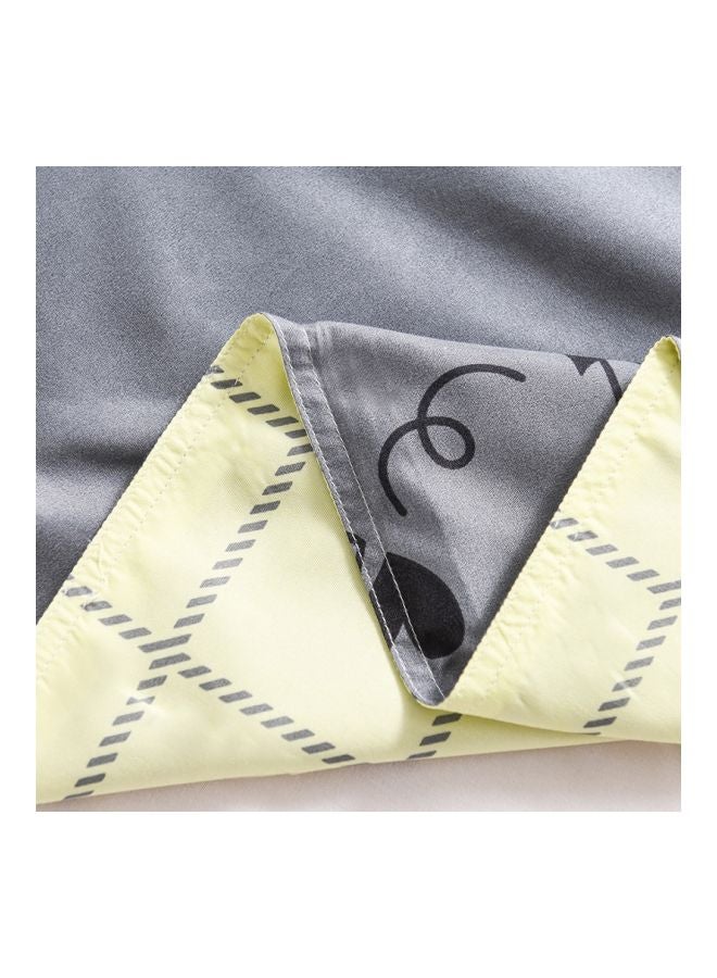 Beauenty 3-Piece Printed Duvet Cover Set Polyester Grey/Yellow/White - Image 2