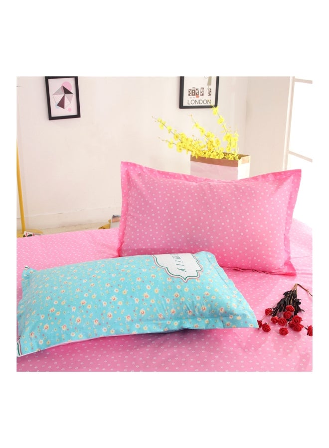 Beauenty 4-Piece European Style Printed Duvet Cover Set Polyester Blue/Pink/White - Image 2