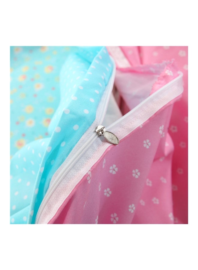 Beauenty 4-Piece European Style Printed Duvet Cover Set Polyester Blue/Pink/White - Image 4