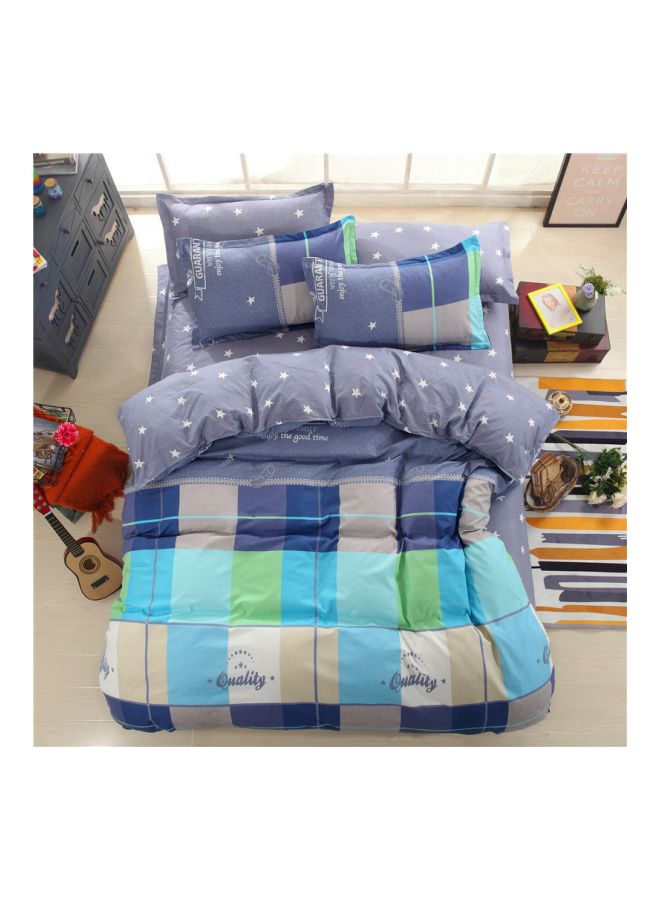 Beauenty 4-Piece Printed Duvet Cover Set Combination Blue/Green/White - Image 1