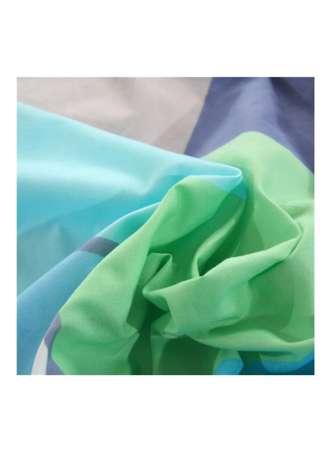 Beauenty 4-Piece Printed Duvet Cover Set Combination Blue/Green/White - Image 3