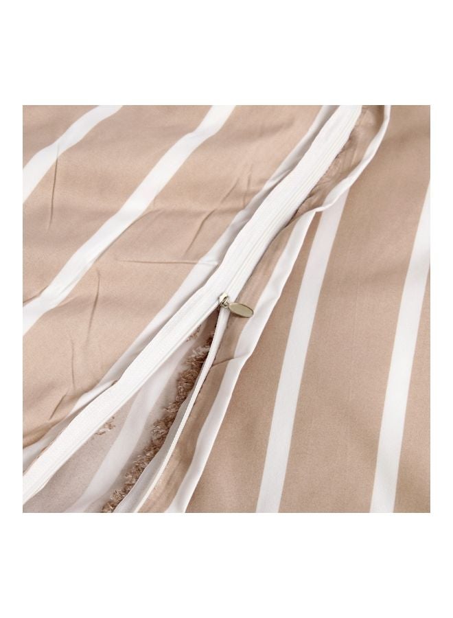 Beauenty 4-Piece Jacquard Duvet Cover Set Brown/White  - Image 2