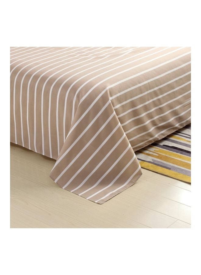 Beauenty 4-Piece Jacquard Duvet Cover Set Brown/White  - Image 3