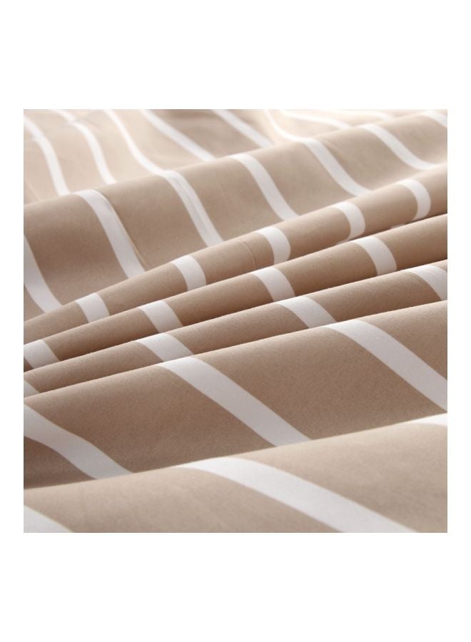 Beauenty 4-Piece Jacquard Duvet Cover Set Brown/White - Image 5