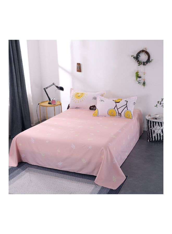 Beauenty 4-Piece Printed Duvet Cover Set Polyester Pink/White/Yellow - Image 5