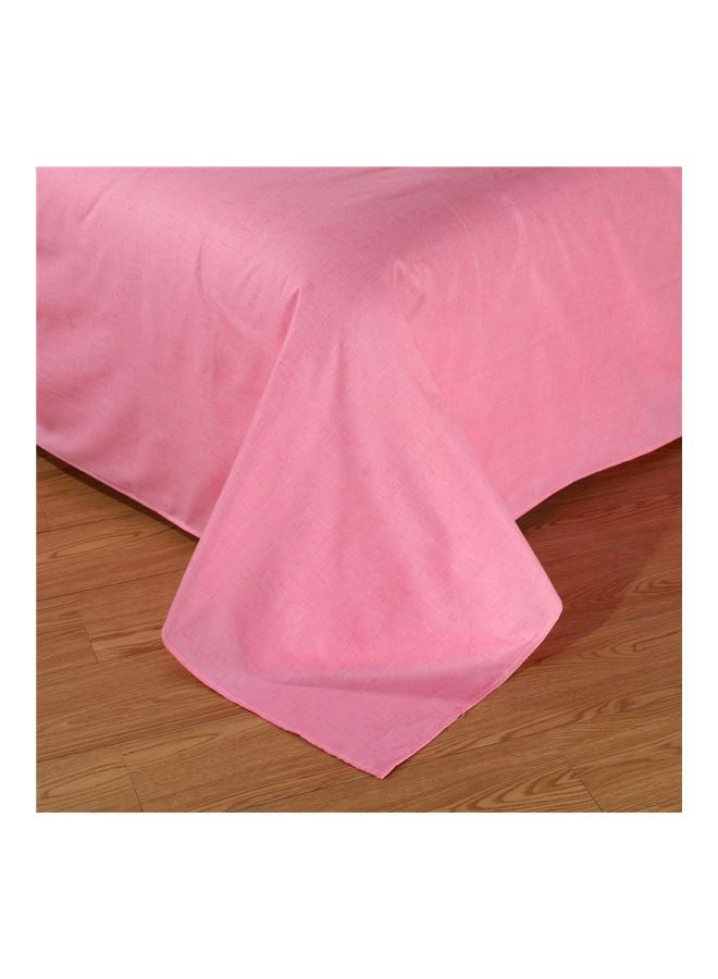 Beauenty 4-Piece Printed Duvet Cover With Pillowcase And Fitted Sheet Set Polyester Pink/White/Green - Image 4