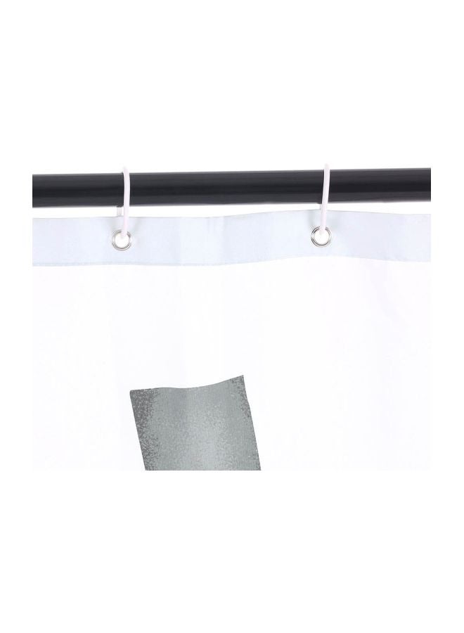 Generic - 13-Piece Printed 3D Effect Curtain With Hooks Grey/White/Yellow 72x72inch - Image 1