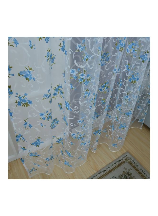 ANSELF 2-Piece Elegant Voile Drape Curtains Blue/Clear 100x200cm - Image 5