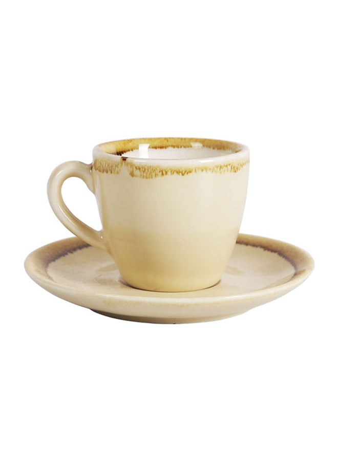 Sharpdo kiln Coffee Cup And Saucer Beige  - Image 1