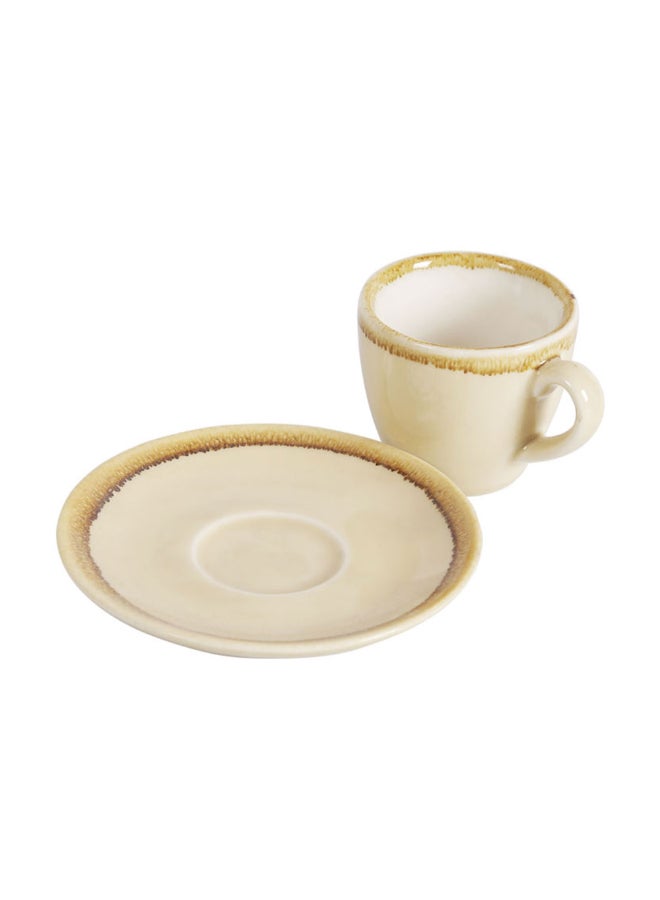Sharpdo kiln Coffee Cup And Saucer Beige  - Image 3