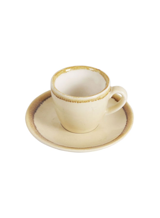 Sharpdo kiln Coffee Cup And Saucer Beige  - Image 4