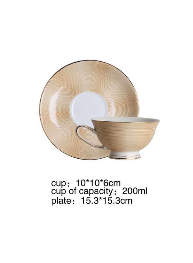 شاربدو فنجان وصحن فنجان للقهوة ذهبي/ أبيض - Image 2