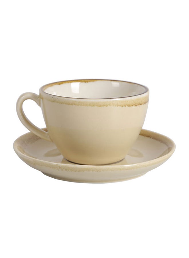 Sharpdo kiln Coffee Cup And Saucer Beige  - Image 1