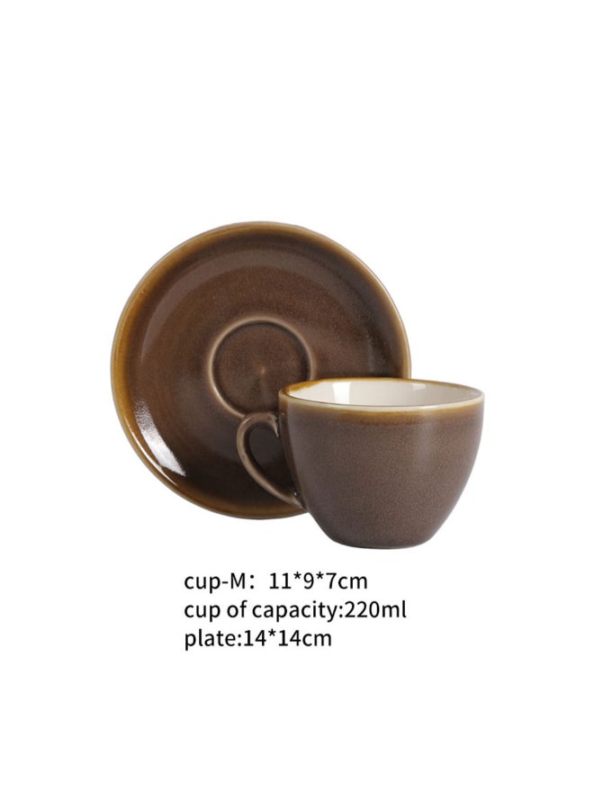 Sharpdo kiln Coffee Cup And Saucer Brown - Image 2