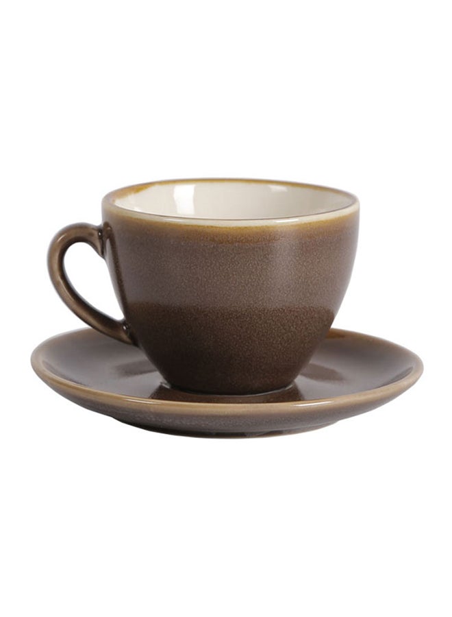 Sharpdo kiln Coffee Cup And Saucer Brown - Image 1