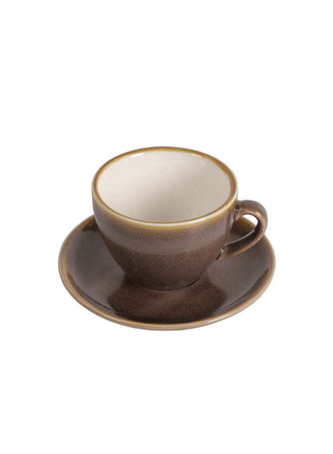 Sharpdo kiln Coffee Cup And Saucer Brown - Image 4
