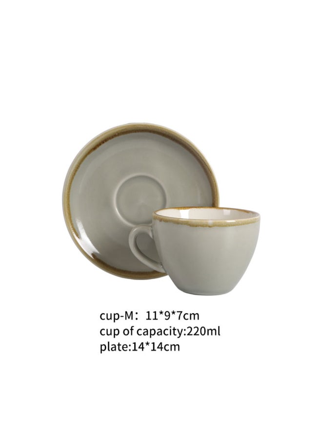 شاربدو فنجان قهوة مع صحن رمادي - Image 2