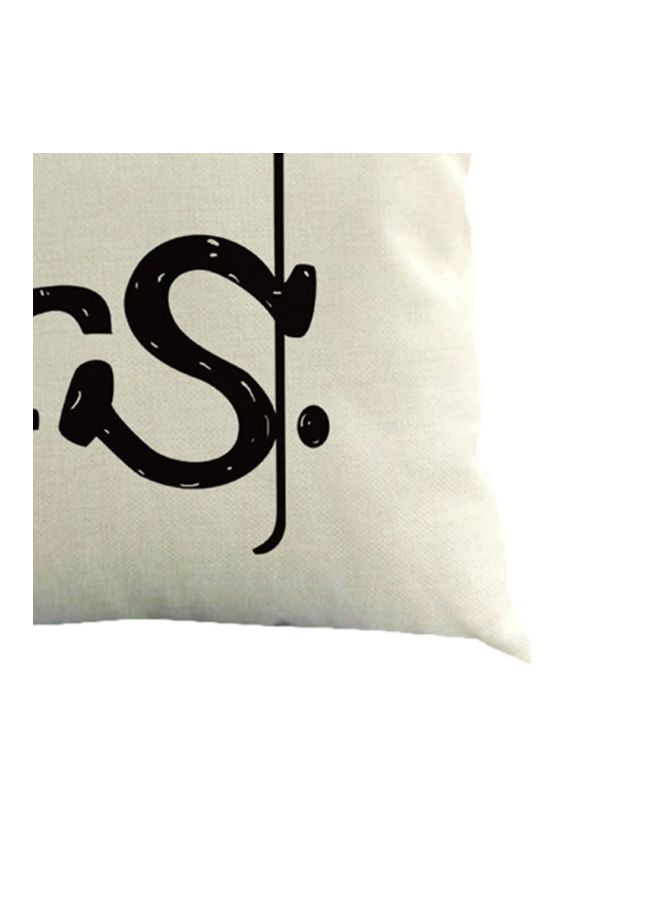 Mrs. Printed Cushion Cover White/Black/Red 45cm - Image 2