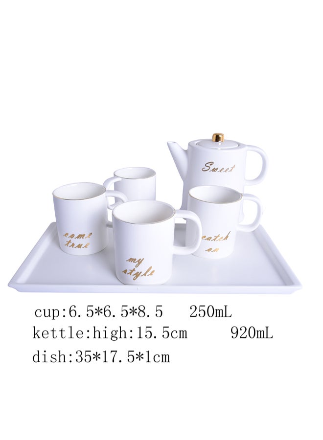 Sharpdo Ceramic Coffee Set White 23 x 40.5 x 19cm - Image 2