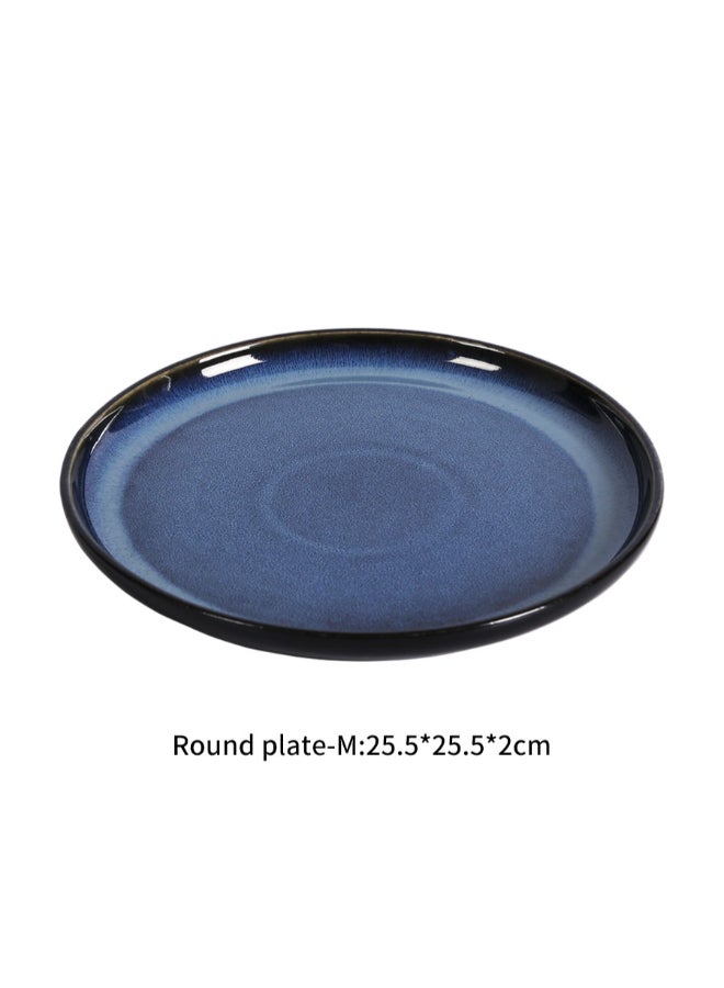 Sharpdo Elegant Kiln Turning Disc Plate Blue 25.5 x 25.5cm  - Image 2