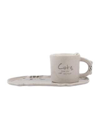Classic Style Ceramic Coffee Cup And Saucer Grey - v1588277317/N37608805A_1
